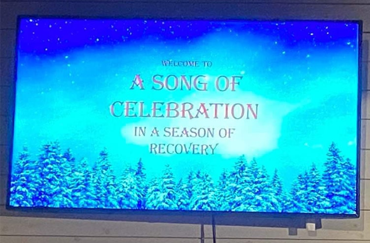 TV screen airing Song of Celebration