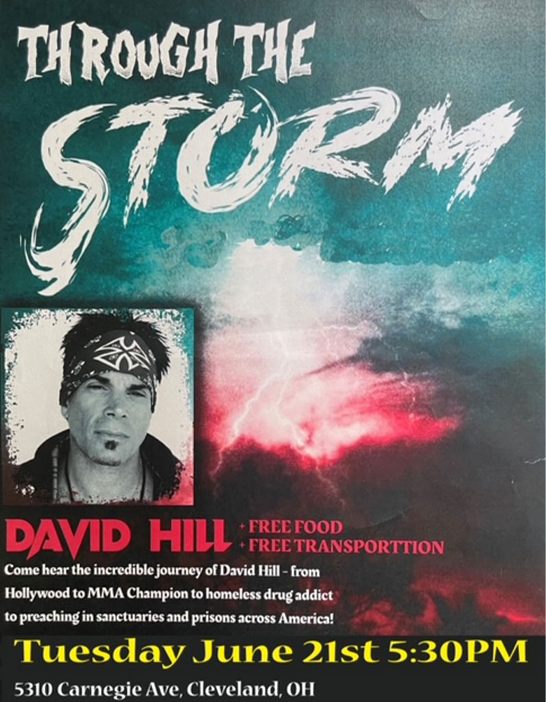 poster for Through The Storm featuring David Hill in Cleveland, OH