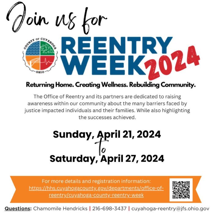 Cuyahoga County Office of Reentry Week flyer